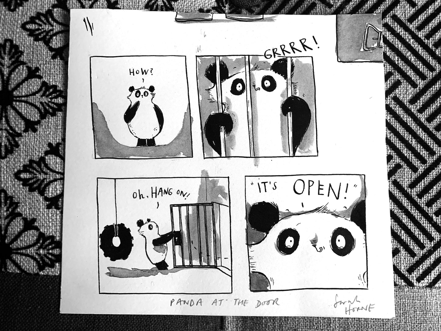 "It's OPEN!' Panda at the Door